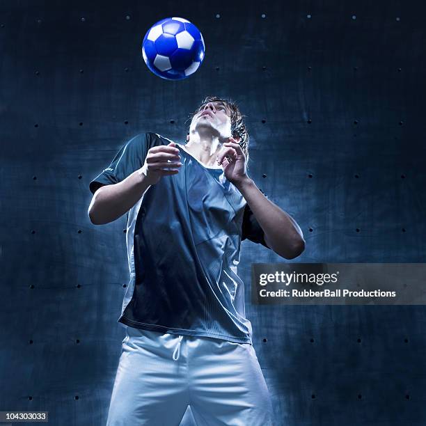 soccer player - header stock pictures, royalty-free photos & images