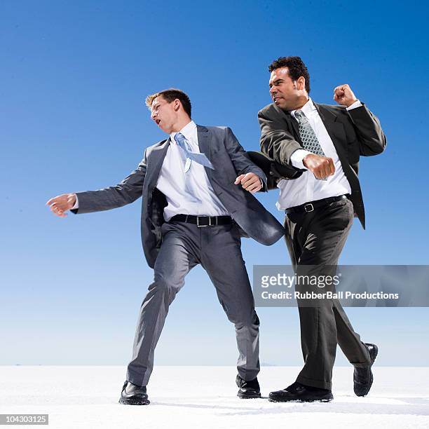 two businessmen in a fist fight - punching stock pictures, royalty-free photos & images