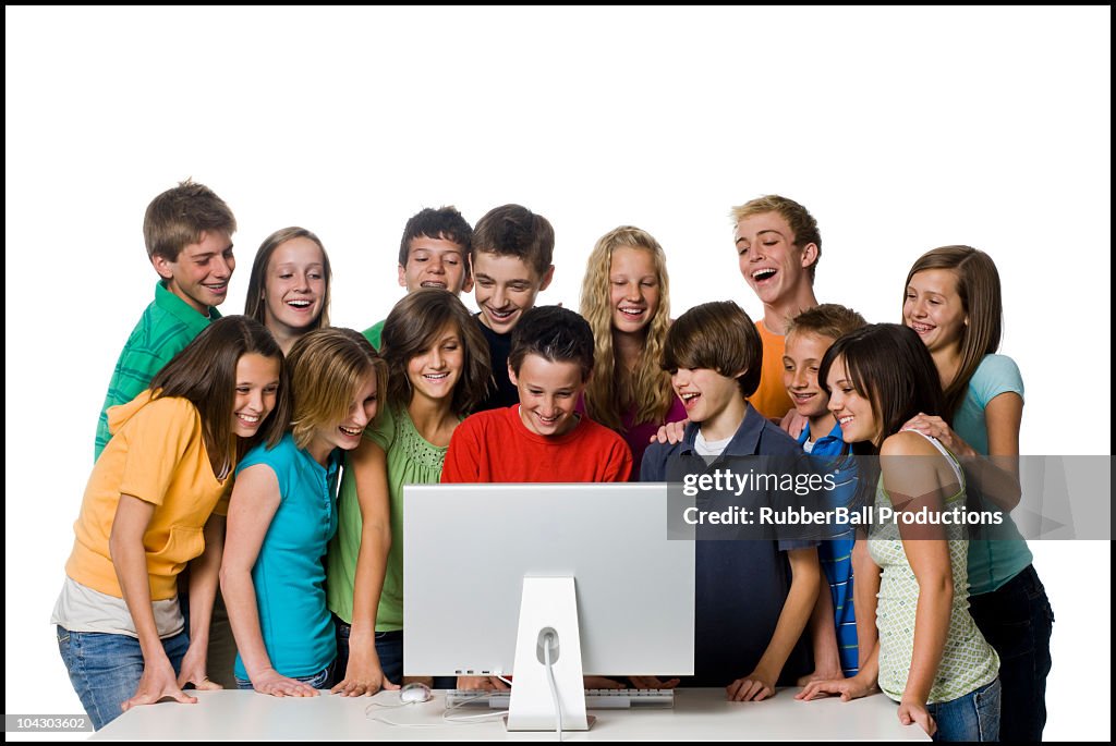 Teenagers Using Computer High-Res Stock Photo - Getty Images