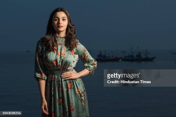 Bollywood actress Alia Bhatt poses for a profile shoot at Mukesh Mills, Colaba on December 18, 2017 in Mumbai, India.