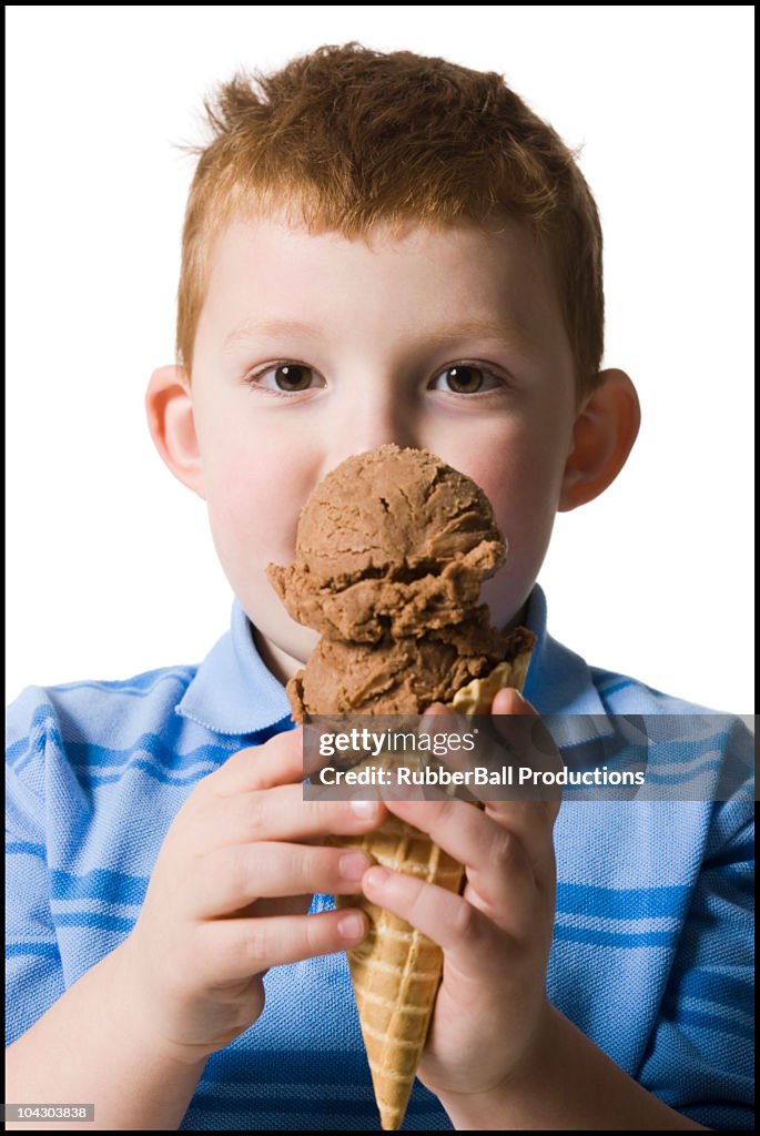 Boy holding an ice cream cone