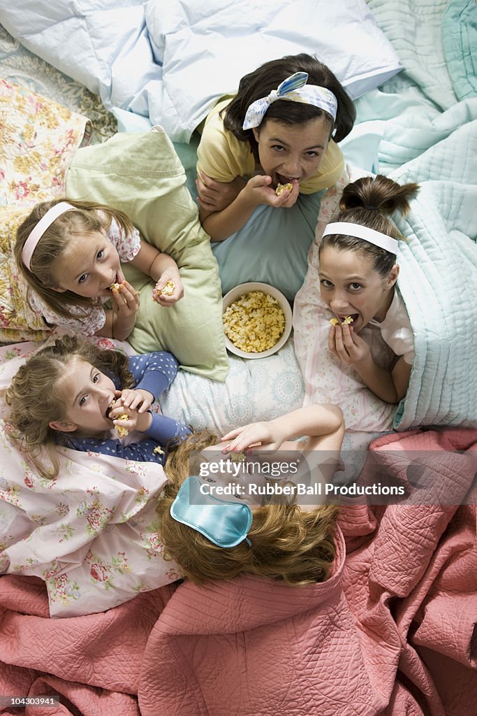 Girls at a sleepover