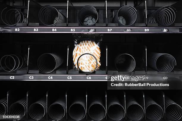 pastry in a vending machine - vending machine stock pictures, royalty-free photos & images