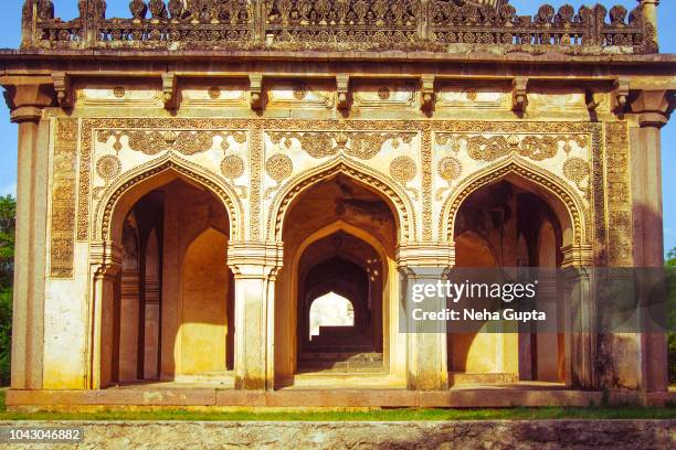 the qutb shahi tombs, hyderabad, india. - hyderabad india skyline stock pictures, royalty-free photos & images