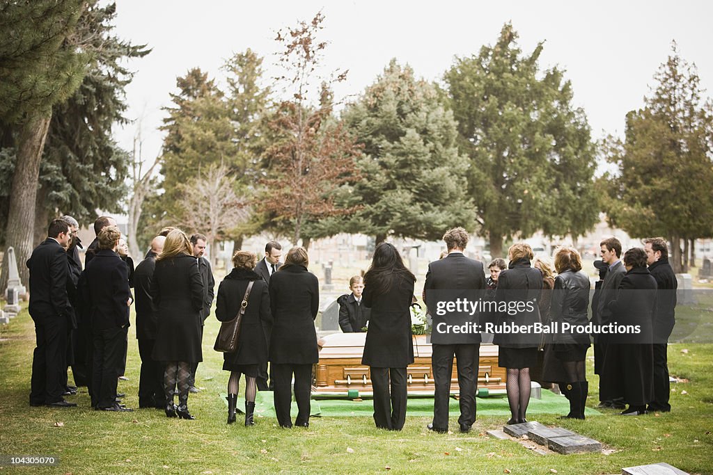 Fotografía al aire libre de funeral