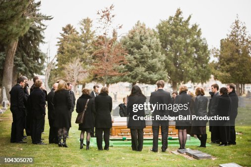 Outdoor shot of funeral Outdoor shot of funeral