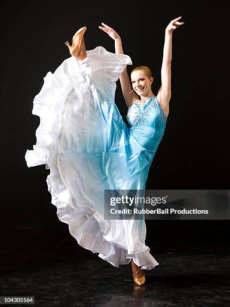 young woman ballroom dancing - ballroom dancers stock pictures, royalty-free photos & images