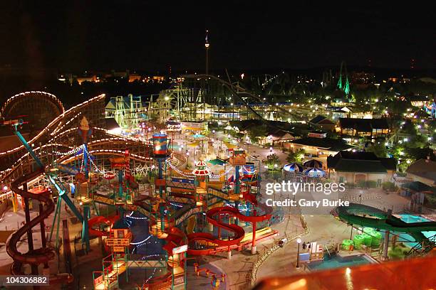 Hershey Park as seen from the top of the Ferris Wheel ride. It's almost closing time, so the park looks so empty.