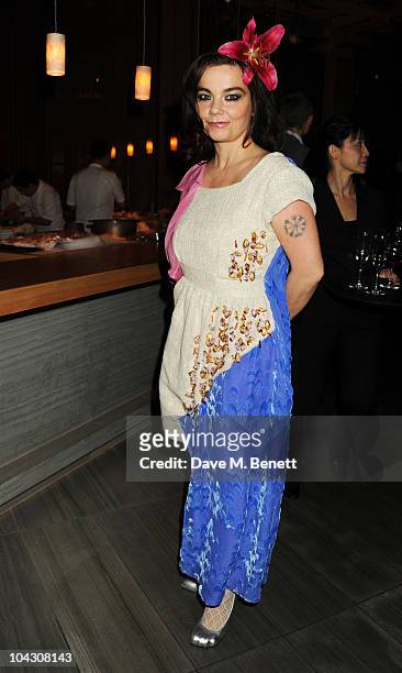 Bjork attends private dinner hosted by AnOther Magazine to celebrate the latest cover star Bjork at Sake No Hana on September 20, 2010 in London,...
