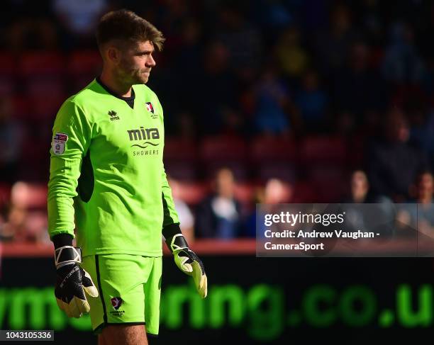 Cheltenham Town's Scott Flinders during the Sky Bet League Two match between Cheltenham Town and Lincoln City at Whaddon Road on September 29, 2018...