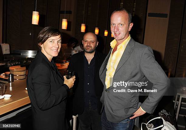 Hussein Chalayan and Johnnie Shand Kydd attend private dinner hosted by AnOther Magazine to celebrate the latest cover star Bjork at Sake No Hana on...