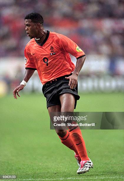Patrick Kluivert of Holland in action during the European Championships 2000 group match against France at the Amsterdam ArenA in Amsterdam, Holland....
