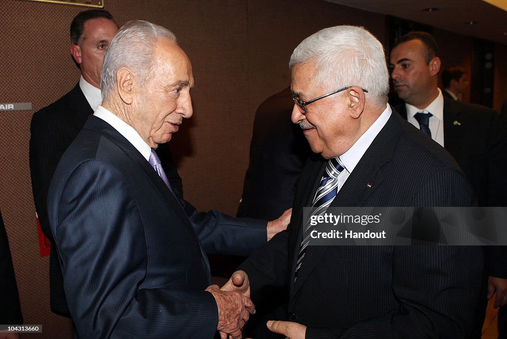 President Mahmoud Abbas Meets With Israeli President Shimon Peres