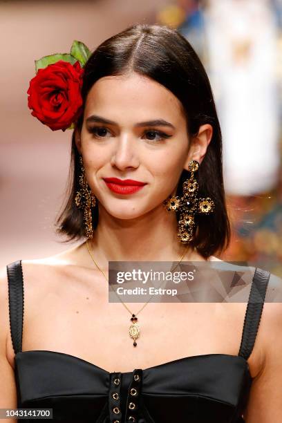 Headshot at the Dolce & Gabbana show during Milan Fashion Week Spring/Summer 2019 on September 23, 2018 in Milan, Italy.