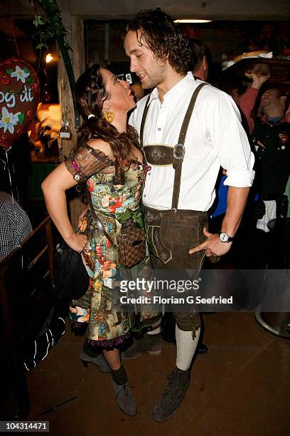 Actress Simone Thomalla and boyfriend Silvio Heinevetter attend the third evening of the Oktoberfest 2010 at Kaefers Wiesnschaenke at Theresienwiese...