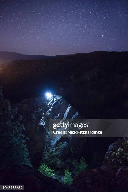 Illuminating Cliffs On Pincushion Mountain Peachland Okanagan Valley British Columbia Canada High-Res Stock Photo