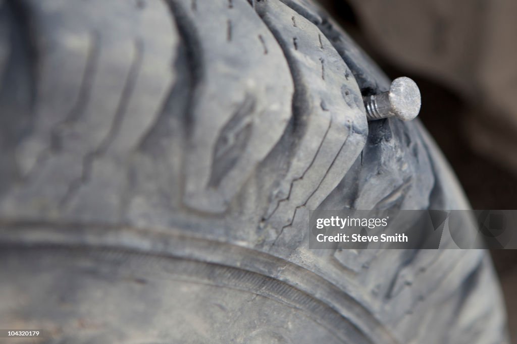 Nail in Tire causes flat