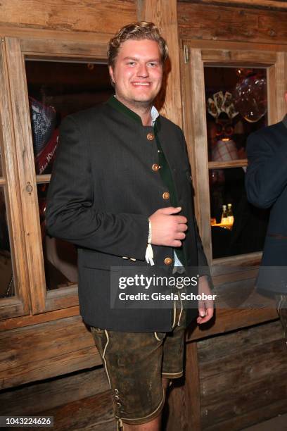 Julian Kellerhals, grandson of Erich Kellerhals, founder Media Saturn Holding and Media Markt during the Oktoberfest 2018 at Kaeferschaenke tent...