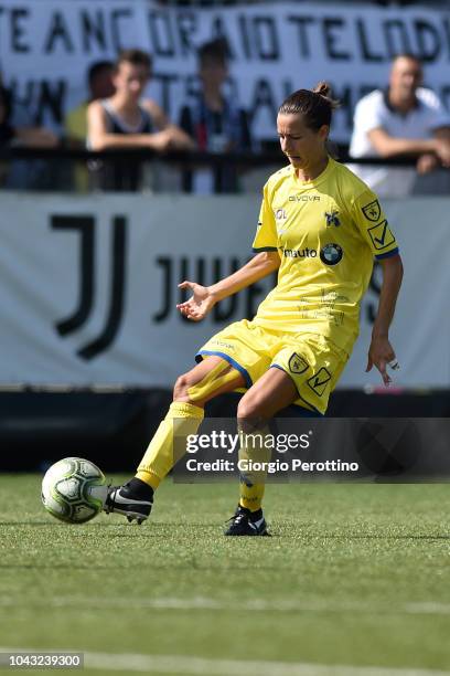 Rossella Sardu of Fimauto Valpolicella controls the ball during the Women's Serie A match between Juventus and Fimauto Valpolicella at Juventus...