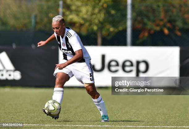 Lianne Joan Sanderson of Juventus controls the ball during the Women's Serie A match between Juventus and Fimauto Valpolicella at Juventus Center...