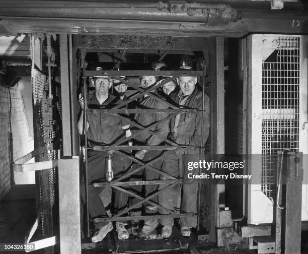 Miners at Bold Colliery in St Helen's, Merseyside, 1957.