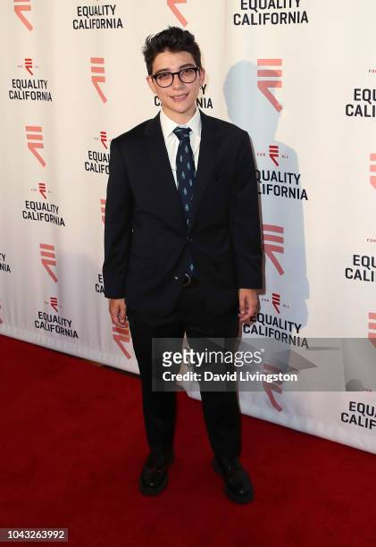 Ryan Cassata attends the LA Equality Awards hosted by Equality California at J.W. Marriot at L.A. Live on September 29, 2018 in Los Angeles,...
