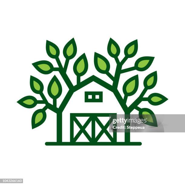 stockillustraties, clipart, cartoons en iconen met verse boerderij pictogram - schuur