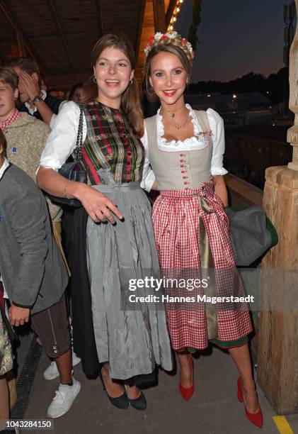 Julia Frank-Tewaag, daughter of Uschi Glas, and Sophie Hermann during the Oktoberfest 2018 at Theresienwiese on September 29, 2018 in Munich, Germany.