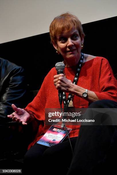 Executive producer Catherine Wyler takes part in a Q&A following "The Cold Blue" screening during the 56th New York Film Festival at Francesca Beale...