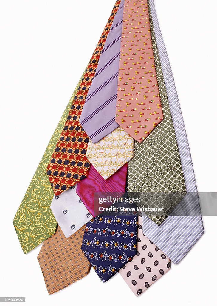 A group of various neckties 