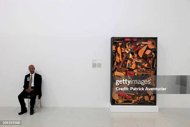 General view during the launch of a retrospective exhibition of artist 'Arman' at the Centre Pompidou on September 21, 2010 in Paris, France. A...