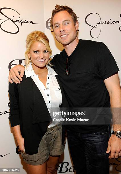 Jessica Simpson and Eric Johnson celebrate Jessica Simpson Collection In-Store Appearance event at Belk Southpark Mall on September 18, 2010 in...