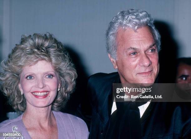 Actress Florence Henderson and actor Tony Curtis attending "Hebrew University Jewish Society Gala" on September 18, 1986 at the Century Plaza Hotel...