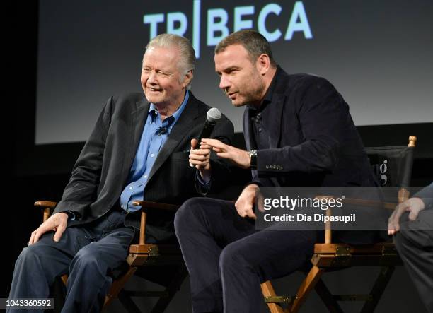 Jon Voight and Liev Schreiber speak at the "Ray Donovan" Season 6 Premiere panel during the 2018 Tribeca TV Festival at Spring Studios on September...
