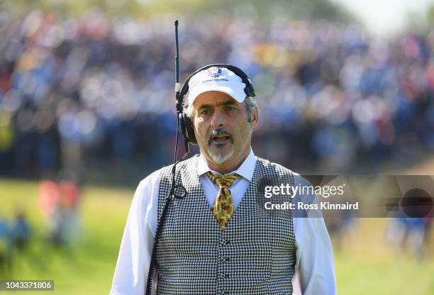 Presenter David Feherty during singles matches of the 2018 Ryder Cup at Le Golf National on September 30, 2018 in Paris, France.