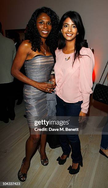 Sinitta and Konnie Huq attend the World premiere of 'Your Moment Is Waiting' at the Saatchi Gallery on September 21, 2010 in London, England.