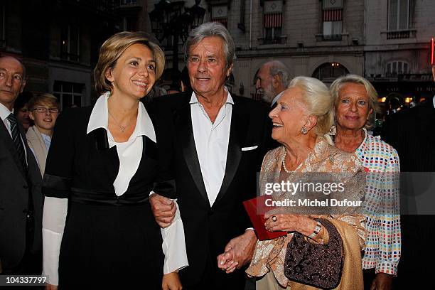 Valerie Pecresse, Alain Delon and Me Nicole Dassault attend the IFRAD 6th Gala at Opera Comique on September 21, 2010 in Paris, France.