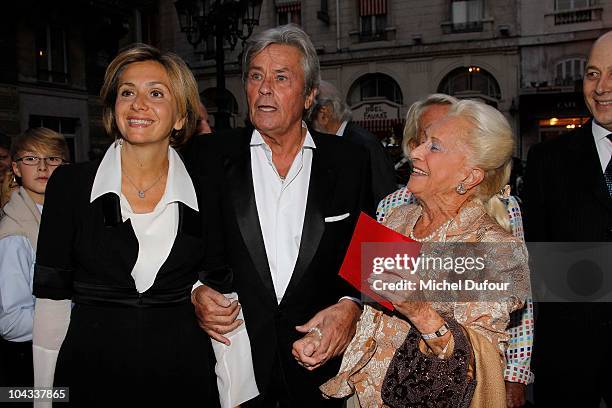Valerie Pecresse, Alain Delon and Me Nicole Dassault attend the IFRAD 6th Gala at Opera Comique on September 21, 2010 in Paris, France.