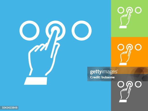 hand selecting flat icon on blue background - picking oranges stock illustrations