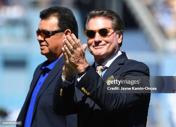 The inaugural class of Fernando Valenzuela, Steve Garvey and Don Newcombe · have been named to the inaugural "Legends of Dodgers Baseball" during a...