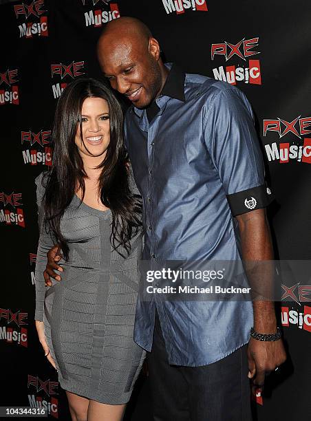 Television personality Khloe Kardashian and Los Angeles Laker Lamar Odom attend the "AXE Music One Night Only" concert series featuring Weezer at...