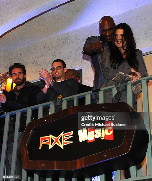 Los Angeles Laker Lamar Odom and television personality Khloe Kardashian attend the "AXE Music One Night Only" concert series featuring Weezer at...