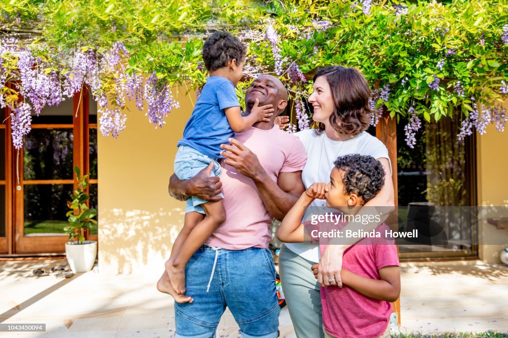 Ethnically Diverse Australian Family Playing Together at Home