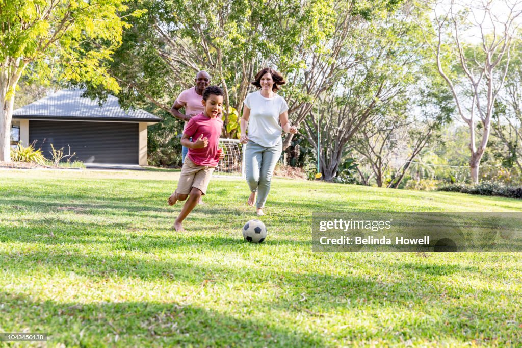 Ethnically Diverse Australian Family Playing Together at Home