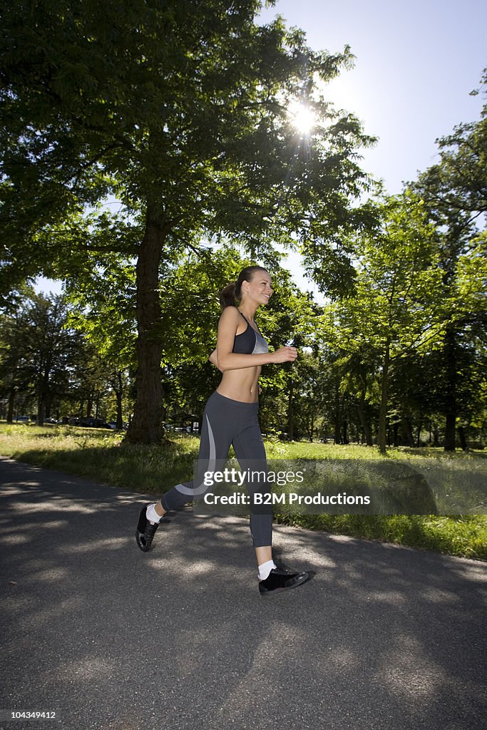 Young woman jogging in the park