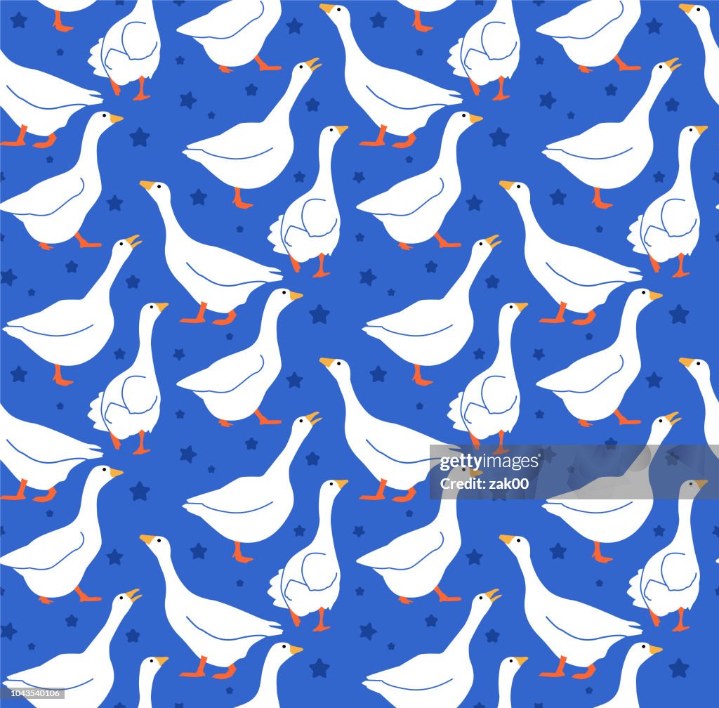 Goose Endless Pattern Seamless Goose Pattern Background High-Res Vector Graphic - Getty Images