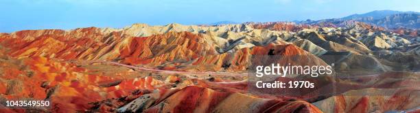 beautiful panoramic scenery of danxia at zhangye national geopark, gansu, china. - national committee of the chinese people stock pictures, royalty-free photos & images