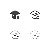 Graduation Hat Icons - Multi Series