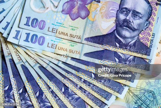 banknotes of romania - 羅馬尼亞 個照片及圖片檔