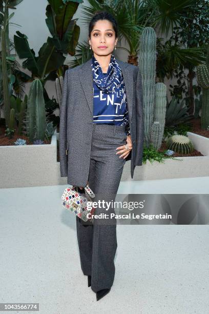 Freida Pinto attends the Valentino show as part of the Paris Fashion Week Womenswear Spring/Summer 2019 on September 30, 2018 in Paris, France.